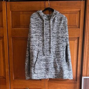 Express Black and White Knit Poncho Sweater